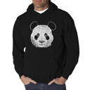 Black Small Panda - Men's Word Art Hooded Sweatshirt