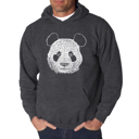 Gray XXXL Panda - Men's Word Art Hooded Sweatshirt