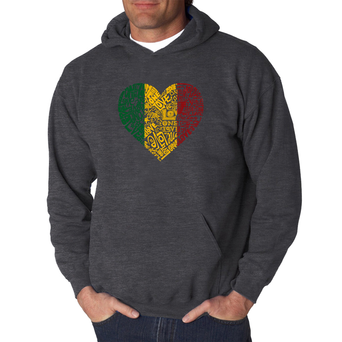 One Love Heart - Men's Word Art Hooded Sweatshirt