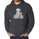 Gray XXL Dogs and Cats - Men's Word Art Hooded Sweatshirt