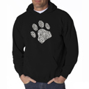 Black XXL Dog Paw - Men's Word Art Hooded Sweatshirt