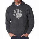 Gray Small Dog Paw - Men's Word Art Hooded Sweatshirt