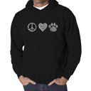  Peace Love Cats - Men's Word Art Hooded Sweatshirt