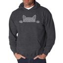 Gray Small Peeking Cat - Men's Word Art Hooded Sweatshirt