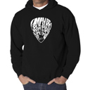 Black Large Guitar Pick - Men's Word Art Hooded Sweatshirt