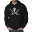 Black XXXXL PIRATE CAPTAINS, SHIPS AND IMAGERY - Men's Word Art Hooded Sweatshirt