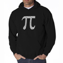 Black XL THE FIRST 100 DIGITS OF PI - Men's Word Art Hooded Sweatshirt