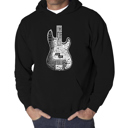 Black XL Bass Guitar - Men's Word Art Hooded Sweatshirt