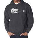 Gray XL Peace Love Country - Men's Word Art Hooded Sweatshirt