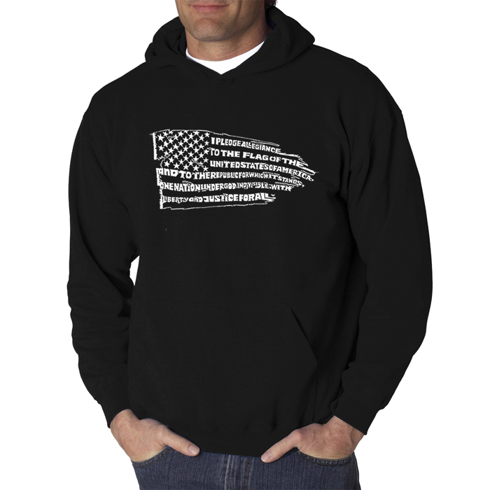 Pledge of Allegiance Flag - Men's Word Art Hooded Sweatshirt
