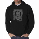 Black XXL Edgar Allen Poe - The Raven - Mens Word Art Hooded Sweatshirt