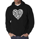 Black Large Paw Prints Heart - Men's Word Art Hooded Sweatshirt