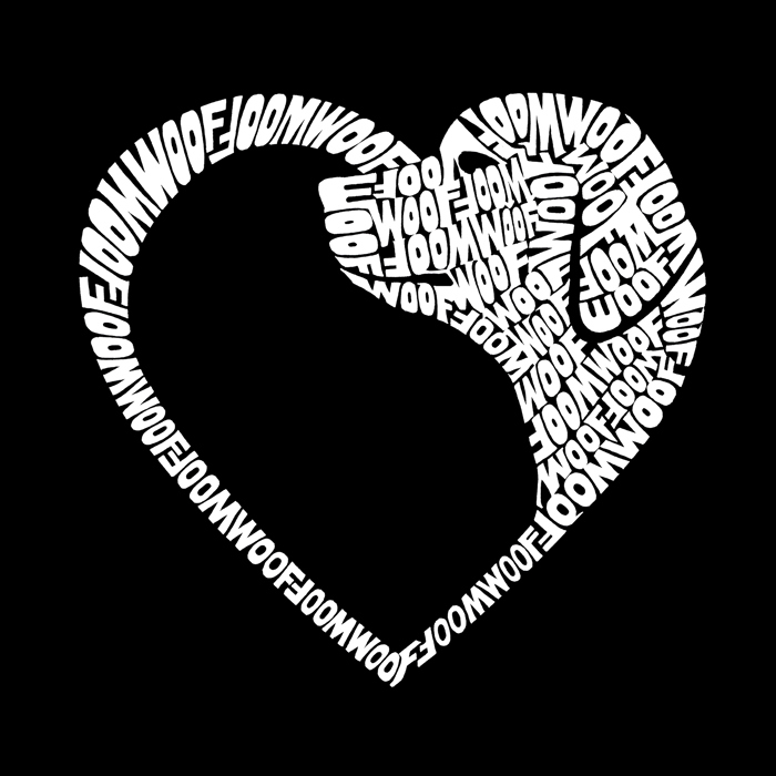 Dog Heart - Men's Word Art Hooded Sweatshirt