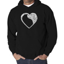 Black XL Dog Heart - Men's Word Art Hooded Sweatshirt