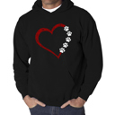  Meow Heart - Men's Word Art Hooded Sweatshirt