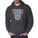 Gray XL Pitbull Face - Men's Word Art Hooded Sweatshirt