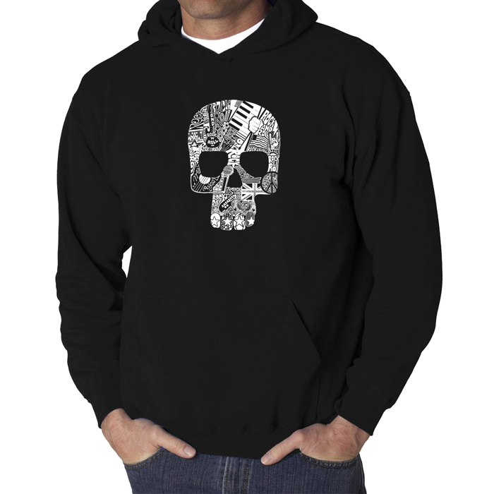 Rock n Roll Skull - Men's Word Art Hooded Sweatshirt