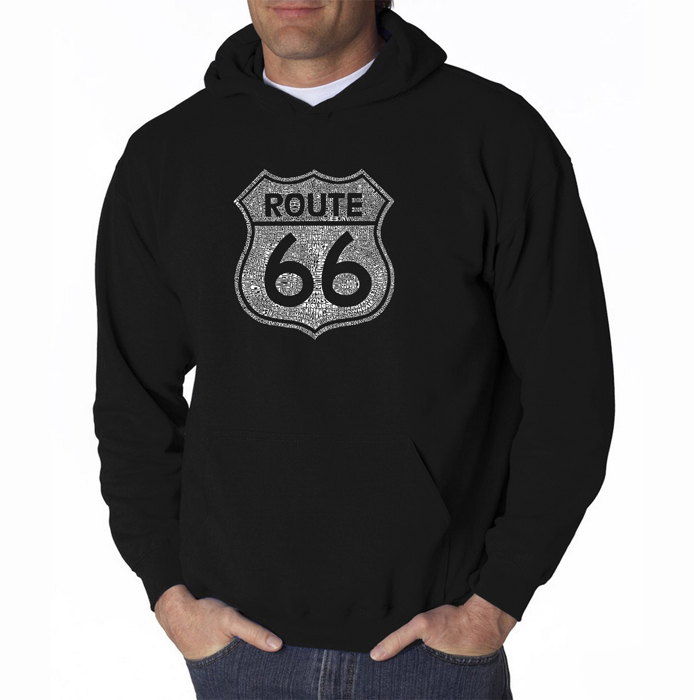 Cities Along The Legendary Route 66 - Mens Word Art Hooded Sweatshirt