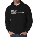 Black XXXXL Rock Guitar - Men's Word Art Hooded Sweatshirt