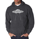 Gray Small Flying Saucer UFO - Men's Word Art Hooded Sweatshirt