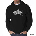 Black Small SPECIES OF SHARK - Men's Word Art Hooded Sweatshirt