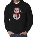 Black XXXXL Christmas Snowman - Men's Word Art Hooded Sweatshirt