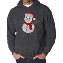 Gray Large Christmas Snowman - Men's Word Art Hooded Sweatshirt