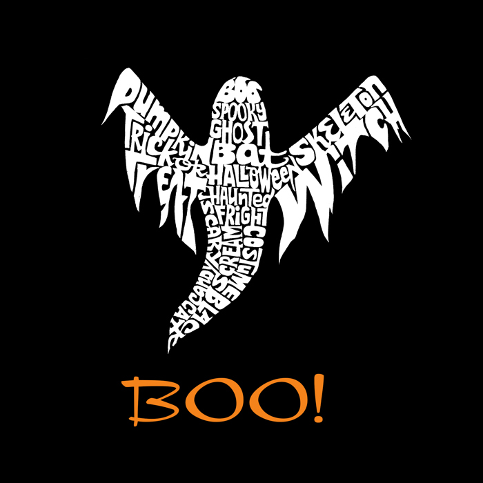 Halloween Ghost - Men's Word Art Hooded Sweatshirt