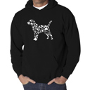 Black XL Dog Paw Prints - Men's Word Art Hooded Sweatshirt