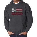 Gray XL 50 States USA Flag - Men's Word Art Hooded Sweatshirt