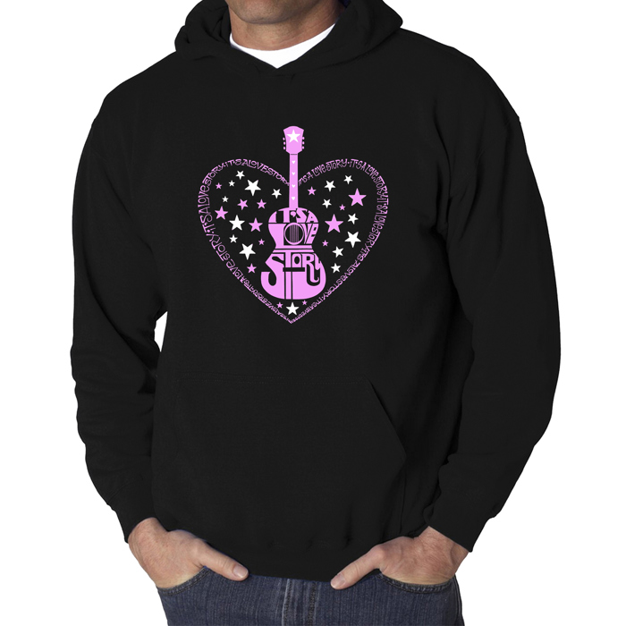 It's A Love Story - Men's Word Art Hooded Sweatshirt