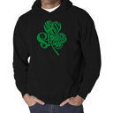 Black XL St. Patrick's Day Shamrock - Men's Word Art Hooded Sweatshirt
