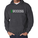 Gray XXXXL Success - Men's Word Art Hooded Sweatshirt