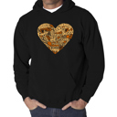 Black Large Thanksgiving Heart - Men's Word Art Hooded Sweatshirt