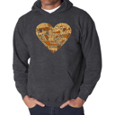Gray Medium Thanksgiving Heart - Men's Word Art Hooded Sweatshirt