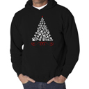 Black XL Paw Christmas Tree - Men's Word Art Hooded Sweatshirt