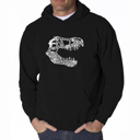 Black Medium Trex - Mens Word Art Hooded Sweatshirt