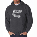 Gray XL Trex - Mens Word Art Hooded Sweatshirt