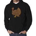 Black XXL Thanksgiving - Men's Word Art Hooded Sweatshirt