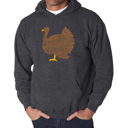 Gray XXL Thanksgiving - Men's Word Art Hooded Sweatshirt