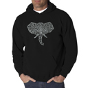 Black XXXXL Tusks - Men's Word Art Hooded Sweatshirt