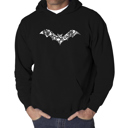 Black XXXXL Bat Pics - Men's Word Art Hooded Sweatshirt