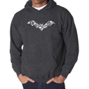 Gray Large Bat Pics - Men's Word Art Hooded Sweatshirt