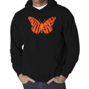 Black XXXL Butterfly - Men's Word Art Hooded Sweatshirt