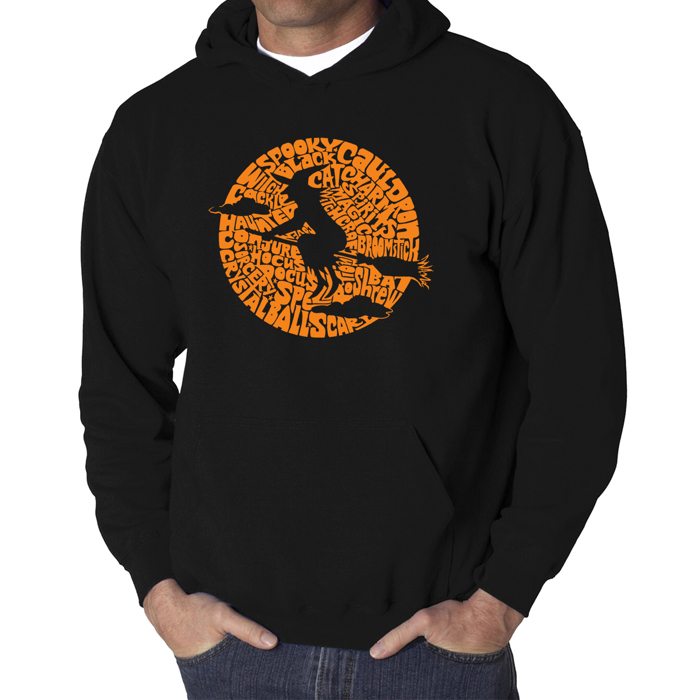 Men's Word Art Hooded Sweatshirt - Spooky Witch