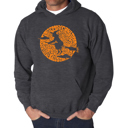 Gray XXXXL Men's Word Art Hooded Sweatshirt - Spooky Witch