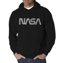 Black XXL Worm Nasa - Men's Word Art Hooded Sweatshirt