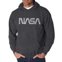 Gray Medium Worm Nasa - Men's Word Art Hooded Sweatshirt