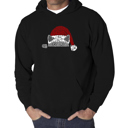 Black Large Christmas Peeking Cat - Men's Word Art Hooded Sweatshirt