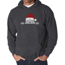 Gray XXXXL Christmas Peeking Dog - Men's Word Art Hooded Sweatshirt